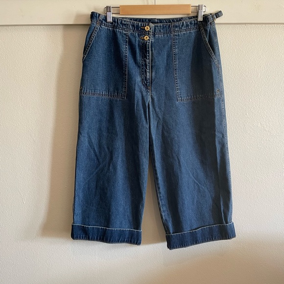 Ralph Lauren Denim - Lauren Jeans Ralph Lauren 12 Wide Leg Cropped Denim Vintage Inspired Jeans